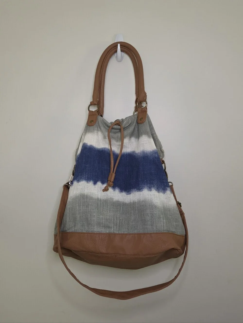 Old Navy Blue Gray Tie Dye Hobo Style Bag Purse